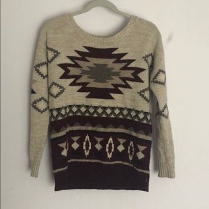 patterned cabin sweater